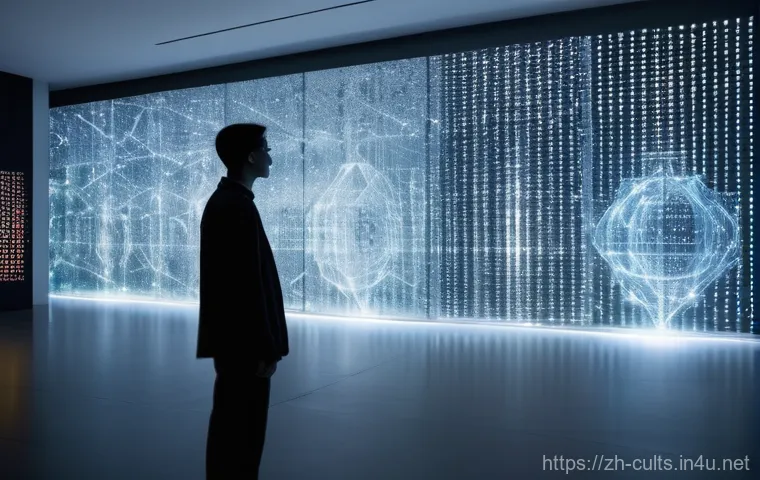 종교와 과학의 갈등 역사 - **Prompt: AI as a Source of Philosophical Inspiration**
    "A sophisticated, futuristic AI interfac...