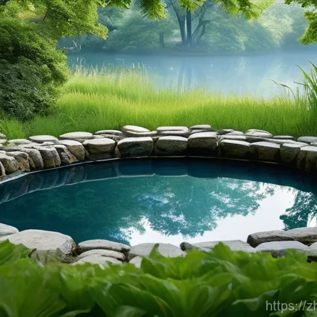 대순진리회의 주요 상징물 - A vibrant and harmonious natural landscape, symbolizing cosmic balance and the "Taiji symbol." In th...