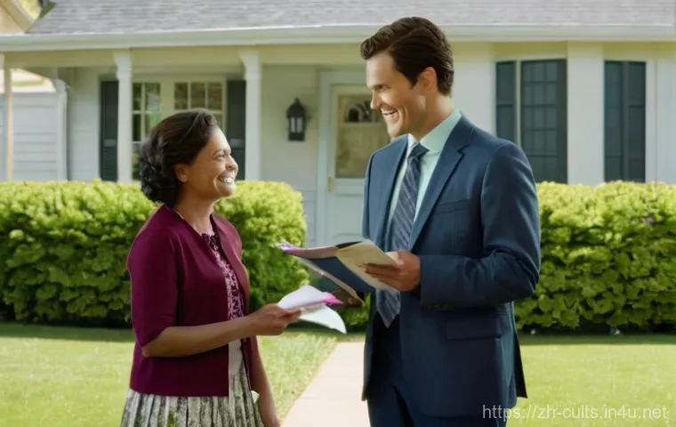 여호와의 증인 전도 방식 - Image Prompt 1: The Door-to-Door Ministry**