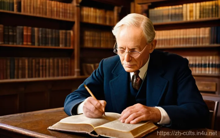 여호와의 증인 역사적 사건 - **Prompt 1: The Genesis of Faith – Early Bible Students' Earnest Study**
    "A dimly lit, cozy room...