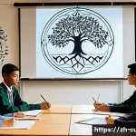 종교와 현대 교육의 관계 - **Image Prompt: Ancient Wisdom in a Modern Classroom**
    A vibrant, sun-drenched modern classroom ...